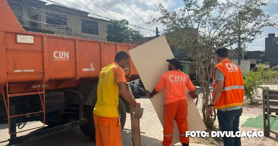 Clin recolhe mais de uma tonelada de entulho na comunidade da Ciclovia, em Piratininga