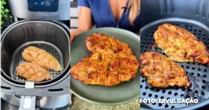 Frango suculento com mostarda e mel fácil de fazer na airfryer