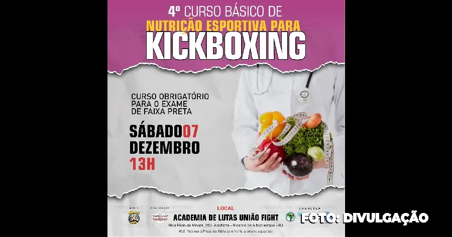 Curso de Nutrição Desportiva para Kickboxing 2024 no Rio de Janeiro