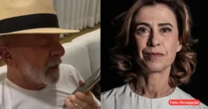 Fernanda Torres recebendo Globo de Ouro 2025 e recebe ligação de Lula